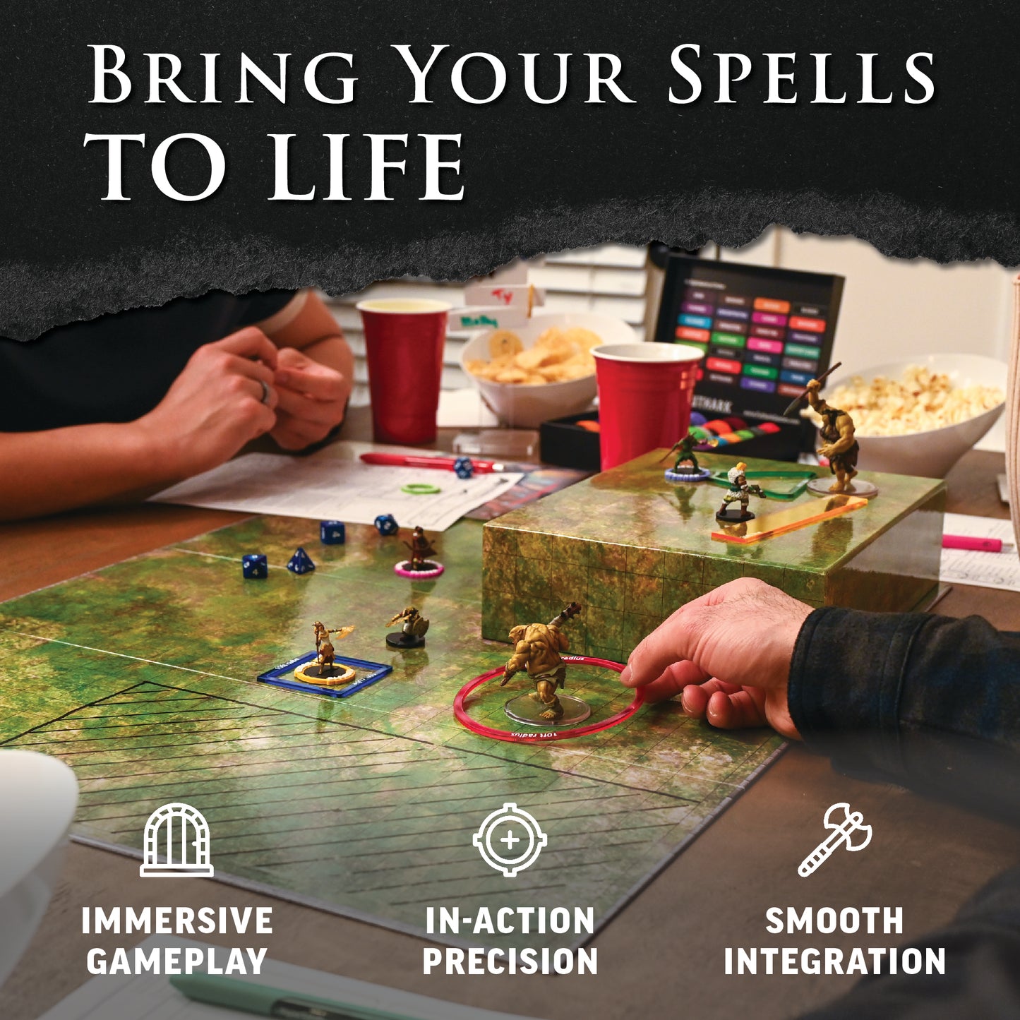 DND Area of Effect Spell Templates - Set of 16 AOE Markers for RPG