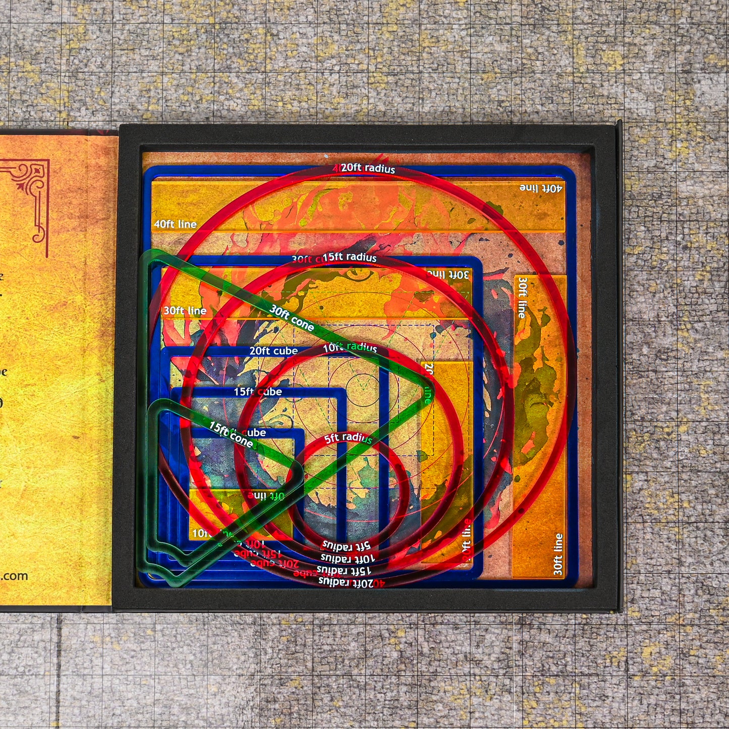 DND Area of Effect Spell Templates - Set of 16 AOE Markers for RPG