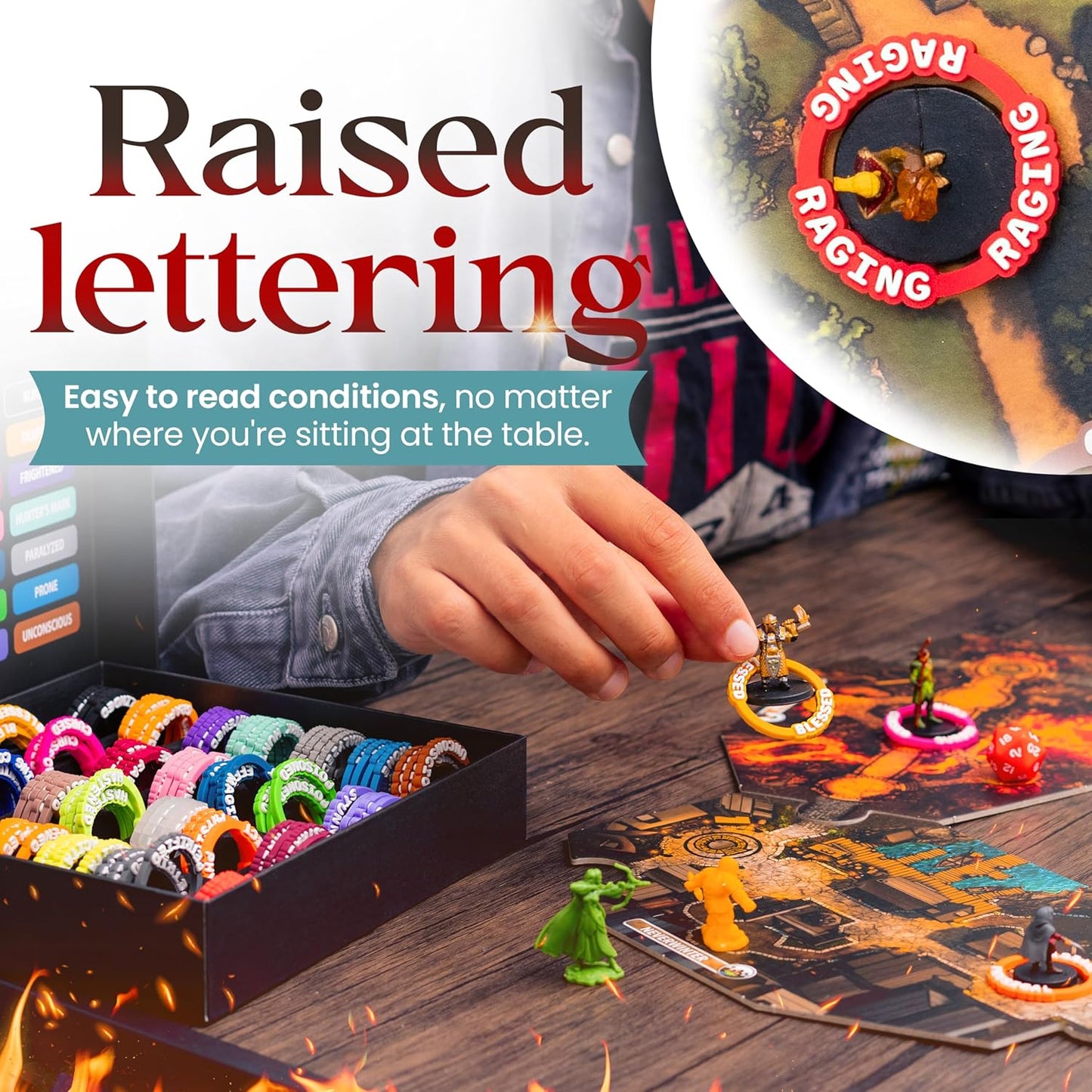 DND Condition Rings Set: 112 Vibrant DND Condition Markers to Eliminate Confusion - Great DND Gift in Exceptional Storage Box