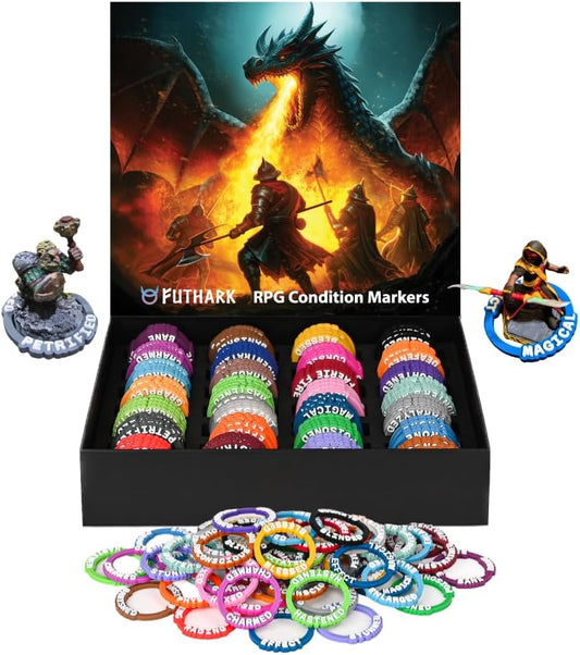 DND Condition Rings Set: 112 Vibrant DND Condition Markers to Eliminate Confusion - Great DND Gift in Exceptional Storage Box
